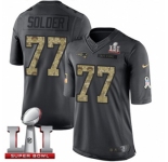 Youth Nike New England Patriots #77 Nate Solder Limited Black 2016 Salute to Service Super Bowl LI 51 NFL Jersey