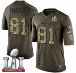 Youth Nike New England Patriots #81 Clay Harbor Limited Green Salute to Service Super Bowl LI 51 NFL Jersey