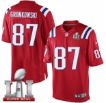 Youth Nike New England Patriots #87 Rob Gronkowski Limited Red Alternate Super Bowl LI 51 NFL Jersey