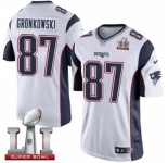 Youth Nike New England Patriots #87 Rob Gronkowski Limited White Super Bowl LI 51 NFL Jersey