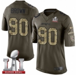 Youth Nike New England Patriots #90 Malcom Brown Limited Green Salute to Service Super Bowl LI 51 NFL Jersey