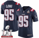 Youth Nike New England Patriots #95 Chris Long Limited Navy Blue Rush Super Bowl LI 51 NFL Jersey