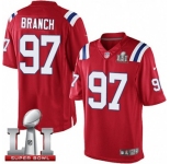 Youth Nike New England Patriots #97 Alan Branch Elite Red Alternate Super Bowl LI 51 NFL Jersey