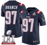 Youth Nike New England Patriots #97 Alan Branch Limited Navy Blue Rush Super Bowl LI 51 NFL Jersey