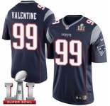 Youth Nike New England Patriots #99 Vincent Valentine Elite Navy Blue Team Color Super Bowl LI 51 NFL Jersey
