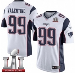 Youth Nike New England Patriots #99 Vincent Valentine Elite White Super Bowl LI 51 NFL Jersey