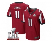 Men's Nike Atlanta Falcons #11 Julio Jones Elite Red Team Color Super Bowl LI 51 NFL Jersey