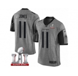 Men's Nike Atlanta Falcons #11 Julio Jones Limited Gray Gridiron Super Bowl LI 51 NFL Jersey
