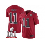 Men's Nike Atlanta Falcons #11 Julio Jones Limited Red Rush Super Bowl LI 51 NFL Jersey