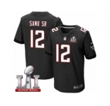 Men's Nike Atlanta Falcons #12 Mohamed Sanu Elite Black Alternate Super Bowl LI 51 NFL Jersey