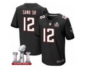 Men's Nike Atlanta Falcons #12 Mohamed Sanu Elite Black Alternate Super Bowl LI 51 NFL Jersey