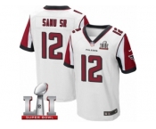 Men's Nike Atlanta Falcons #12 Mohamed Sanu Elite White Super Bowl LI 51 NFL Jersey
