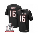 Men's Nike Atlanta Falcons #16 Justin Hardy Elite Black Alternate Super Bowl LI 51 NFL Jersey