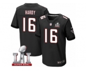 Men's Nike Atlanta Falcons #16 Justin Hardy Elite Black Alternate Super Bowl LI 51 NFL Jersey