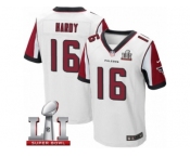 Men's Nike Atlanta Falcons #16 Justin Hardy Elite White Super Bowl LI 51 NFL Jersey