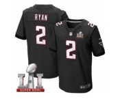 Men's Nike Atlanta Falcons #2 Matt Ryan Elite Black Alternate Super Bowl LI 51 NFL Jersey