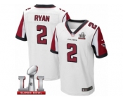 Men's Nike Atlanta Falcons #2 Matt Ryan Elite White Super Bowl LI 51 NFL Jersey