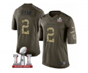 Men's Nike Atlanta Falcons #2 Matt Ryan Limited Green Salute to Service Super Bowl LI 51 NFL Jersey