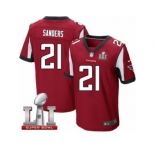 Men's Nike Atlanta Falcons #21 Deion Sanders Elite Red Team Color Super Bowl LI 51 NFL Jersey