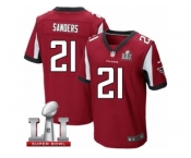 Men's Nike Atlanta Falcons #21 Deion Sanders Elite Red Team Color Super Bowl LI 51 NFL Jersey