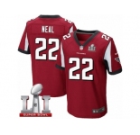 Men's Nike Atlanta Falcons #22 Keanu Neal Elite Red Team Color Super Bowl LI 51 NFL Jersey