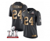 Men's Nike Atlanta Falcons #24 Devonta Freeman Limited Black Gold Salute to Service Super Bowl LI 51 NFL Jersey