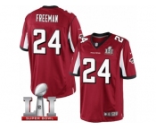 Men's Nike Atlanta Falcons #24 Devonta Freeman Limited Red Team Color Super Bowl LI 51 NFL Jersey