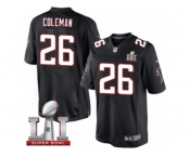 Men's Nike Atlanta Falcons #26 Tevin Coleman Limited Black Alternate Super Bowl LI 51 NFL Jersey