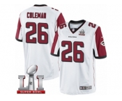 Men's Nike Atlanta Falcons #26 Tevin Coleman Limited White Super Bowl LI 51 NFL Jersey