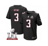 Men's Nike Atlanta Falcons #3 Matt Bryant Elite Black Alternate Super Bowl LI 51 NFL Jersey