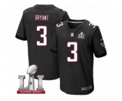 Men's Nike Atlanta Falcons #3 Matt Bryant Elite Black Alternate Super Bowl LI 51 NFL Jersey