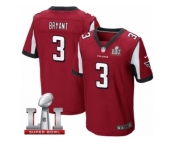Men's Nike Atlanta Falcons #3 Matt Bryant Elite Red Team Color Super Bowl LI 51 NFL Jersey