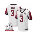 Men's Nike Atlanta Falcons #3 Matt Bryant Elite White Super Bowl LI 51 NFL Jersey