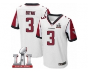 Men's Nike Atlanta Falcons #3 Matt Bryant Elite White Super Bowl LI 51 NFL Jersey