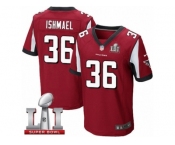 Men's Nike Atlanta Falcons #36 Kemal Ishmael Elite Red Team Color Super Bowl LI 51 NFL Jersey
