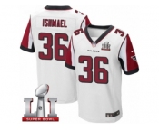 Men's Nike Atlanta Falcons #36 Kemal Ishmael Elite White Super Bowl LI 51 NFL Jersey