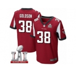 Men's Nike Atlanta Falcons #38 Dashon Goldson Elite Red Team Color Super Bowl LI 51 NFL Jersey