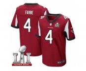 Men's Nike Atlanta Falcons #4 Brett Favre Elite Red Team Color Super Bowl LI 51 NFL Jersey