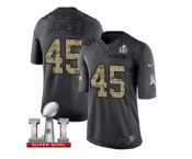 Men's Nike Atlanta Falcons #45 Deion Jones Limited Black 2016 Salute to Service Super Bowl LI 51 NFL Jersey
