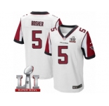 Men's Nike Atlanta Falcons #5 Matt Bosher Elite White Super Bowl LI 51 NFL Jersey