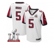 Men's Nike Atlanta Falcons #5 Matt Bosher Elite White Super Bowl LI 51 NFL Jersey