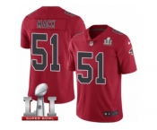 Men's Nike Atlanta Falcons #51 Alex Mack Limited Red Rush Super Bowl LI 51 NFL Jersey