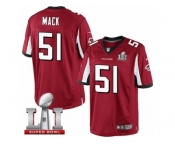 Men's Nike Atlanta Falcons #51 Alex Mack Limited Red Team Color Super Bowl LI 51 NFL Jersey