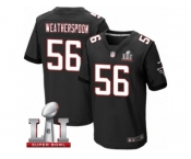Men's Nike Atlanta Falcons #56 Sean Weatherspoon Elite Black Alternate Super Bowl LI 51 NFL Jersey