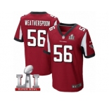 Men's Nike Atlanta Falcons #56 Sean Weatherspoon Elite Red Team Color Super Bowl LI 51 NFL Jersey