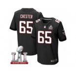 Men's Nike Atlanta Falcons #65 Chris Chester Elite Black Alternate Super Bowl LI 51 NFL Jersey