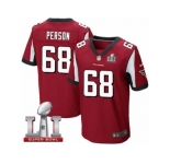Men's Nike Atlanta Falcons #68 Mike Person Elite Red Team Color Super Bowl LI 51 NFL Jersey