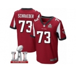 Men's Nike Atlanta Falcons #73 Ryan Schraeder Elite Red Team Color Super Bowl LI 51 NFL Jersey
