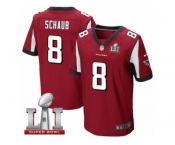 Men's Nike Atlanta Falcons #8 Matt Schaub Elite Red Team Color Super Bowl LI 51 NFL Jersey