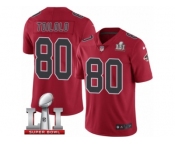 Men's Nike Atlanta Falcons #80 Levine Toilolo Limited Red Rush Super Bowl LI 51 NFL Jersey
